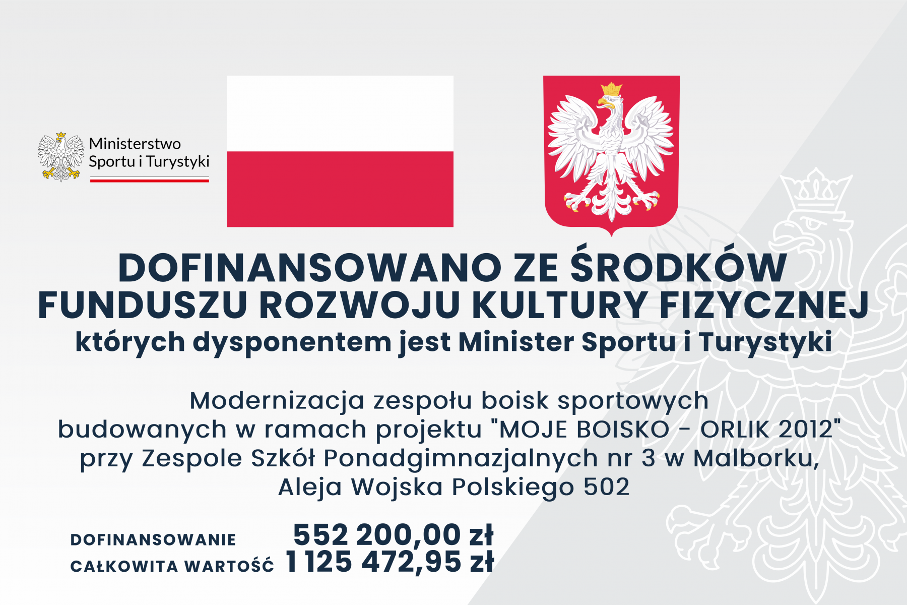 Program modernizacji kompleksów sportowych „MOJE BOISKO – ORLIK 2012” - Edycja 2022